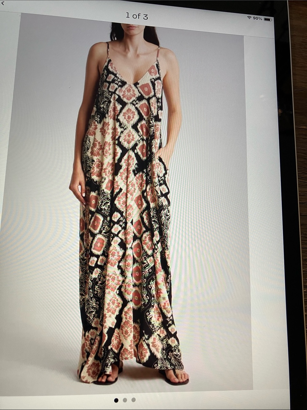 lovestitch Black and pink Printed Boho Maxi Slip Dress